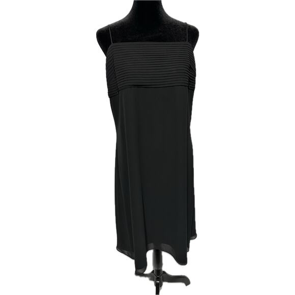Ann‎ Taylor Women's Black Dress Size 14 Elegant Formal Short Round Neck - Picture 1 of 5